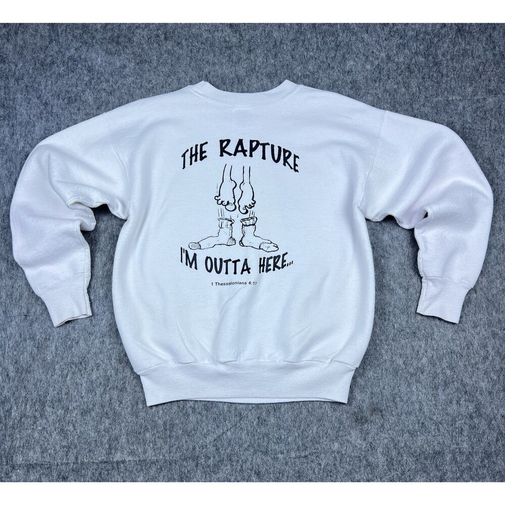 Vintage Jesus Hanes Comfort Blend Men's Sweatshirt Crewneck The Rapture 90s Sz S